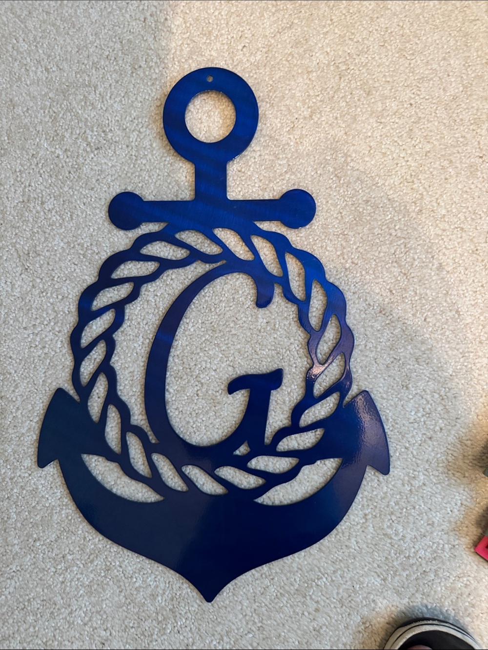 Blue Anchor Monogram Wall Accent - Letter G